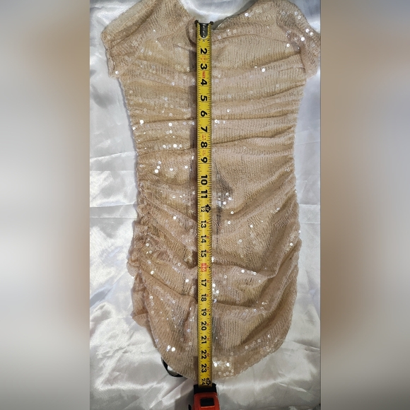 Strapless Sequin Dress - Tan - Picture 10 of 12